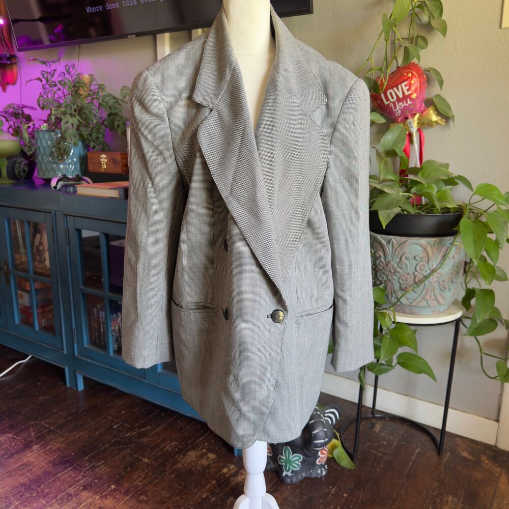 Vintage‎ Rena Rowan Saville Houndstooth Blazer - Size 16W